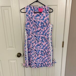 Lilly Pulitzer Mila Shift Ruff Night Size 8 New Rare Dog Print